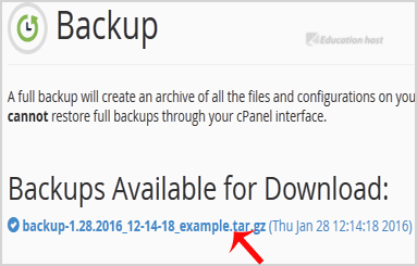 backup download complete